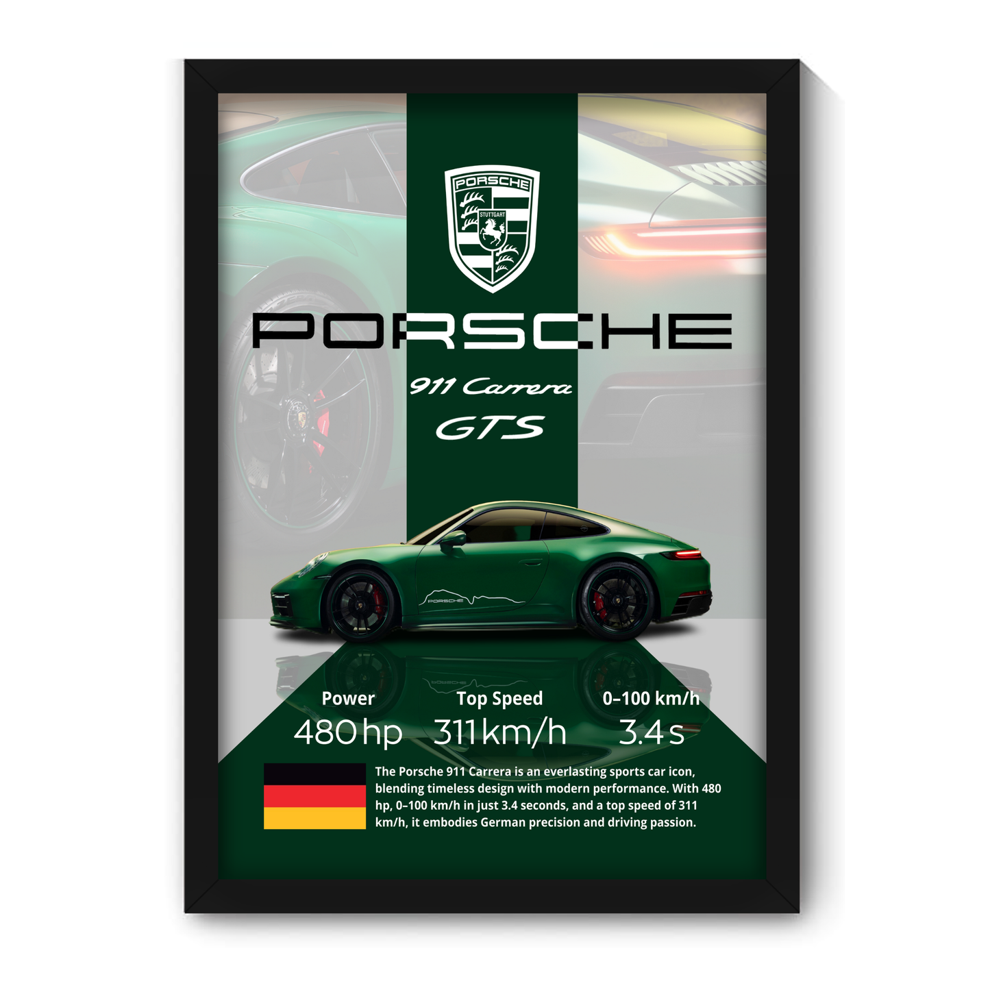 PORSCHE 911 CARRERA GTS | C-V4 | CAR POSTER