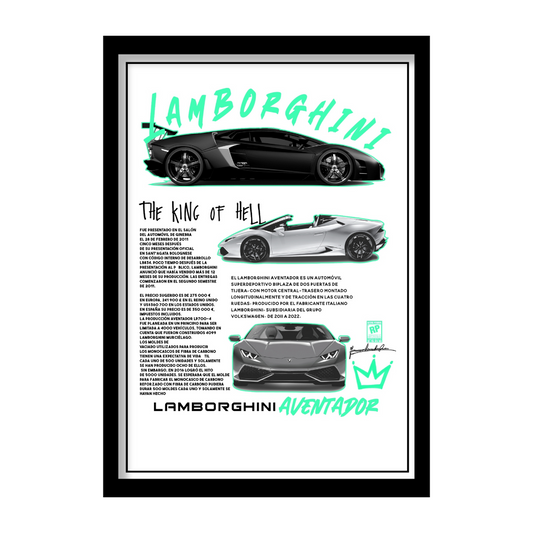 LAMBORGHINI AVENTADOR - Premium Framed Poster