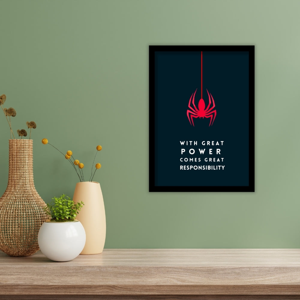 With Great Power Comes Great Responsibility - Minimalist Spider Poster