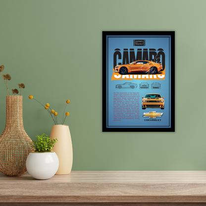 CHEVROLET CAMARO 5TH GEN - Premium Framed Poster