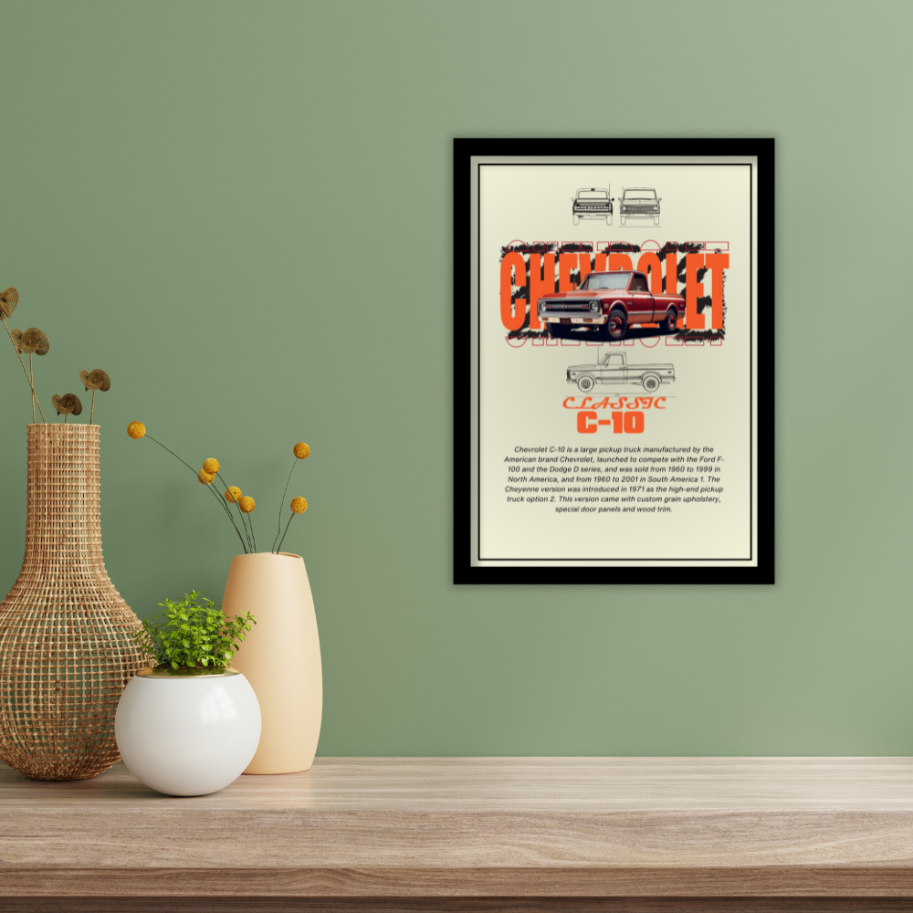 CHEVROLET CLASSIC C-10 - Premium Framed Poster