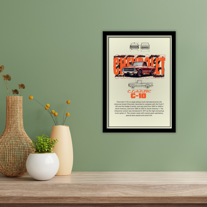 CHEVROLET CLASSIC C-10 - Premium Framed Poster