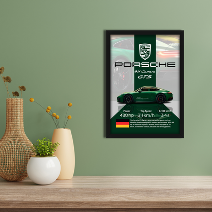 PORSCHE 911 CARRERA GTS | C-V4 | CAR POSTER