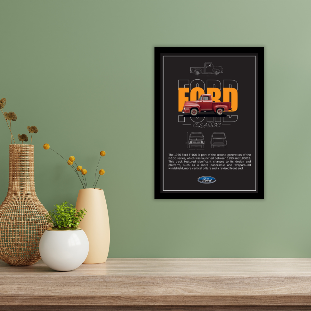 FORD F-100 1956 - Premium Framed Poster