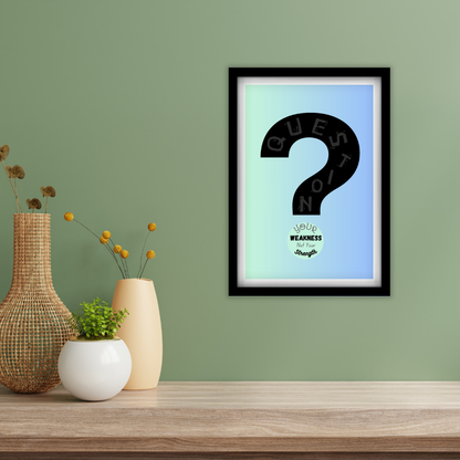 Question your weakness not your strength - Premium Framed Poster