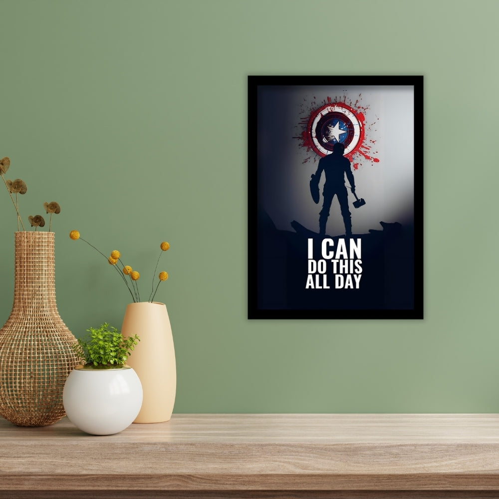 I Can Do This All Day - Heroic Shield Poster