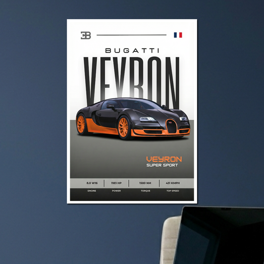 BUGATTI VEYRON | C-2 | CAR POSTER