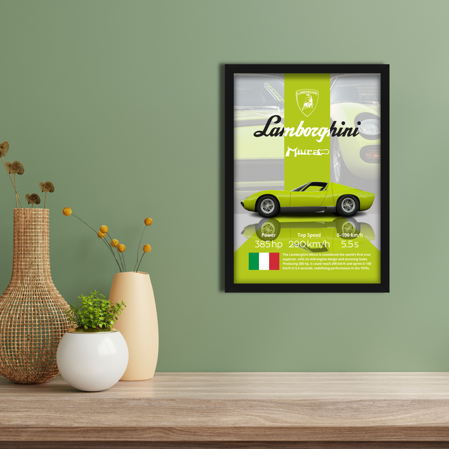 LAMBORGHINI MIURA | C-V4 | CAR POSTER
