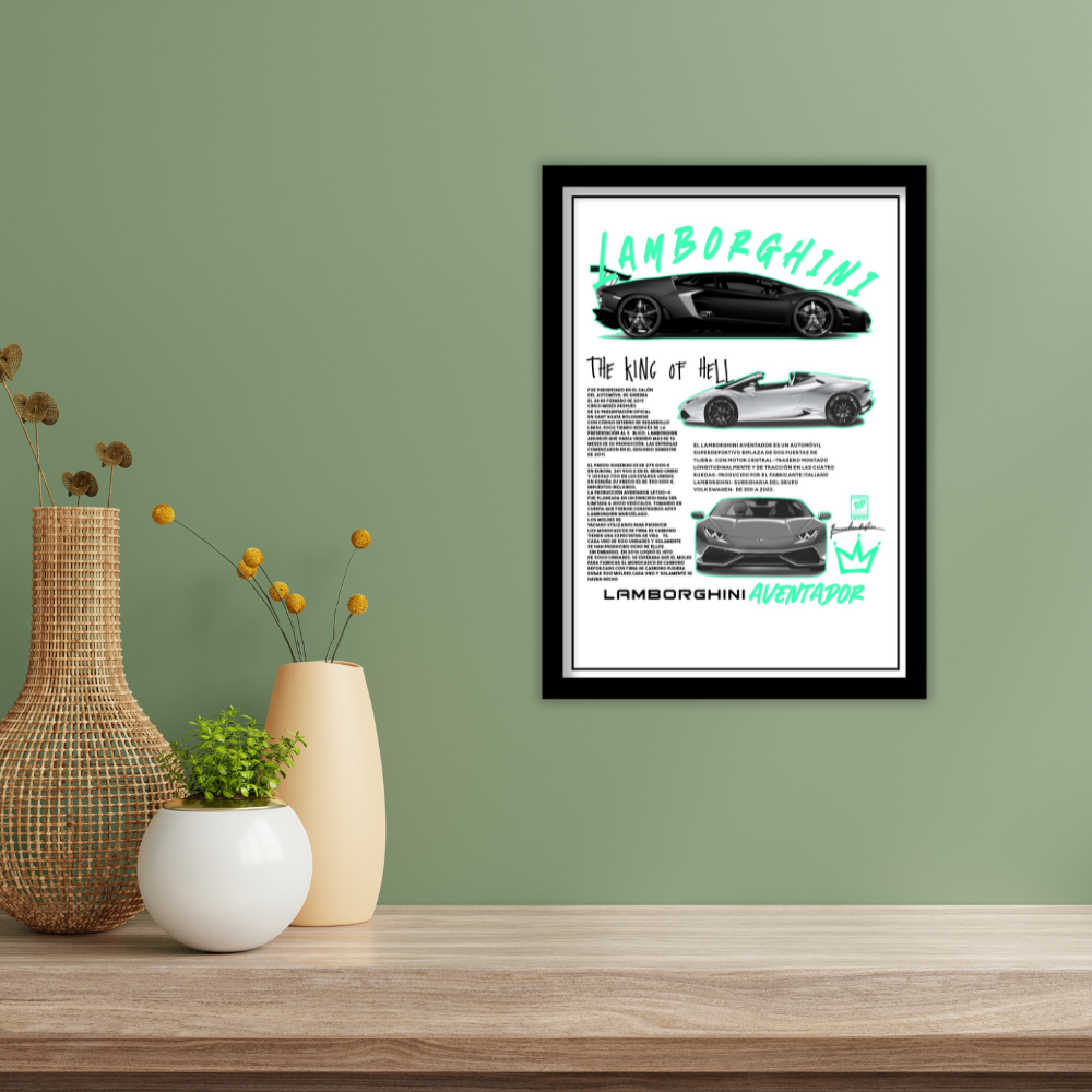 LAMBORGHINI AVENTADOR - Premium Framed Poster