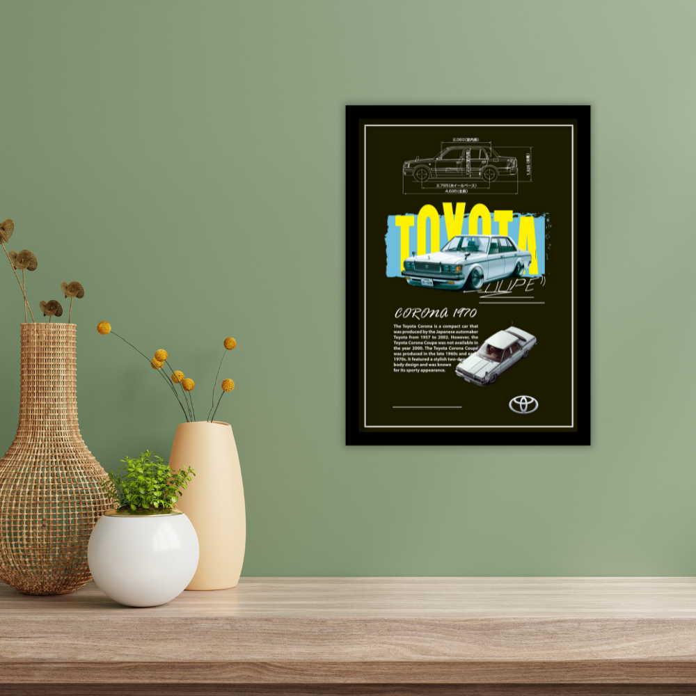 TOYOTA CORONA 1970 - Premium Framed Poster
