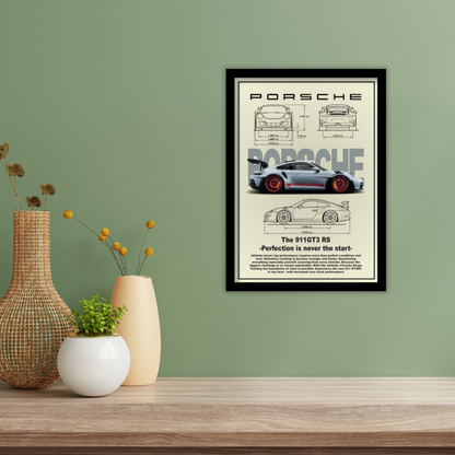 PORSCHE THE 911 GT3 RS - Premium Framed Poster