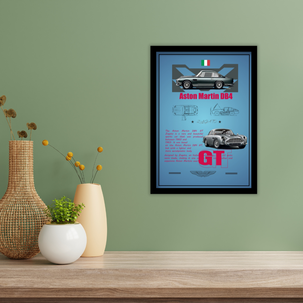 ASTON MARTIN DB4 GT - Premium Framed Poster