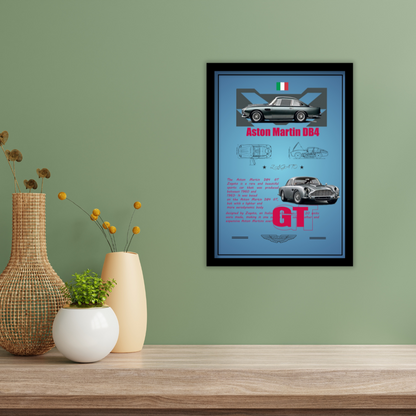 ASTON MARTIN DB4 GT - Premium Framed Poster