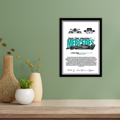 MERCEDES LEWIS CARL HAMILTON 44 - Premium Framed Poster