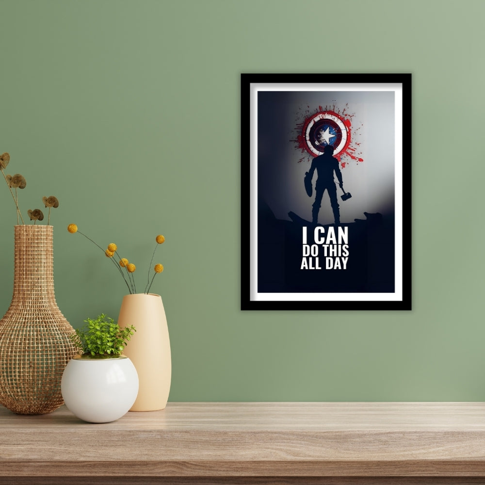 I Can Do This All Day - Heroic Shield Poster
