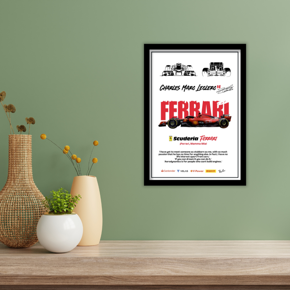 FERRARI CHARLES MARC LECLERC 16 - Premium Framed Poster
