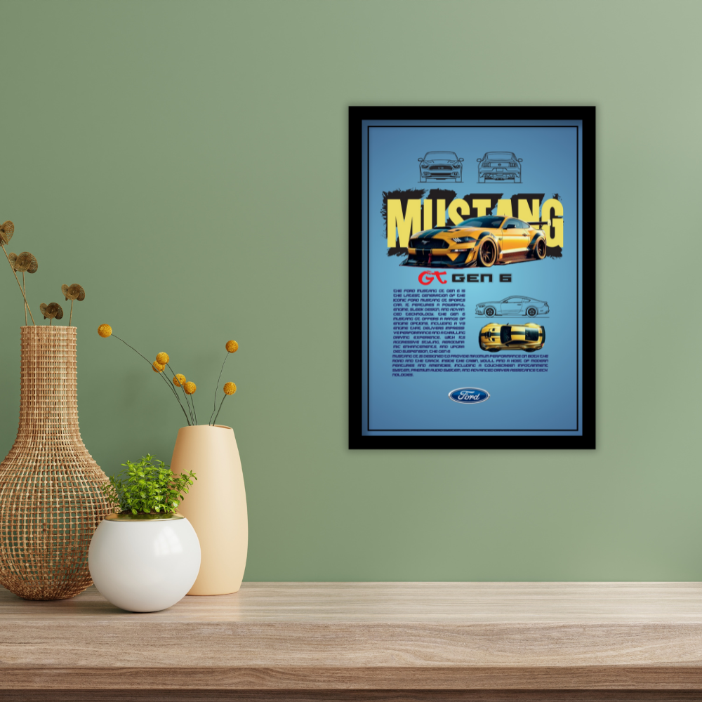 FORD MUSTANG GT GEN 6 - Premium Framed Poster