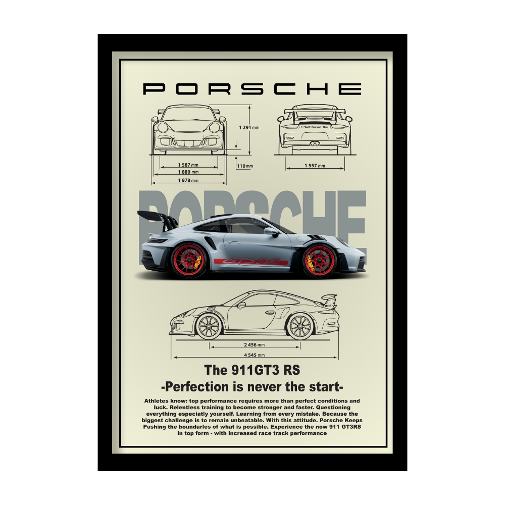PORSCHE THE 911 GT3 RS - Premium Framed Poster