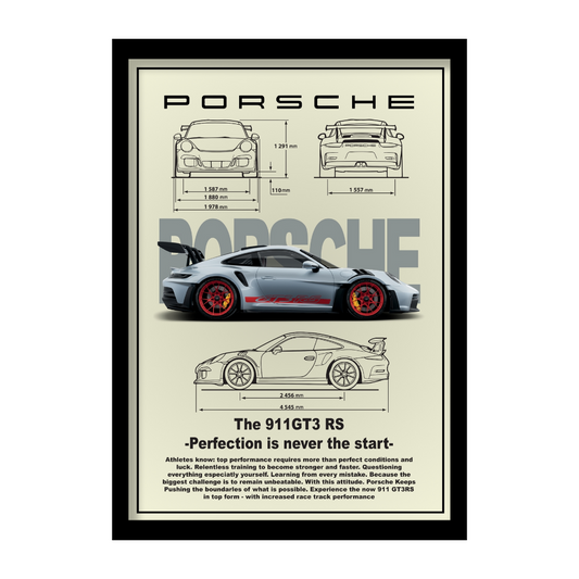 PORSCHE THE 911 GT3 RS - Premium Framed Poster