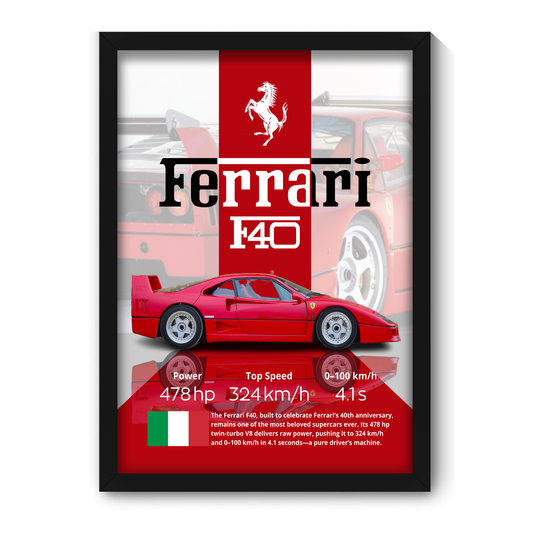 FERRARI F40 | C-V4 | CAR POSTER