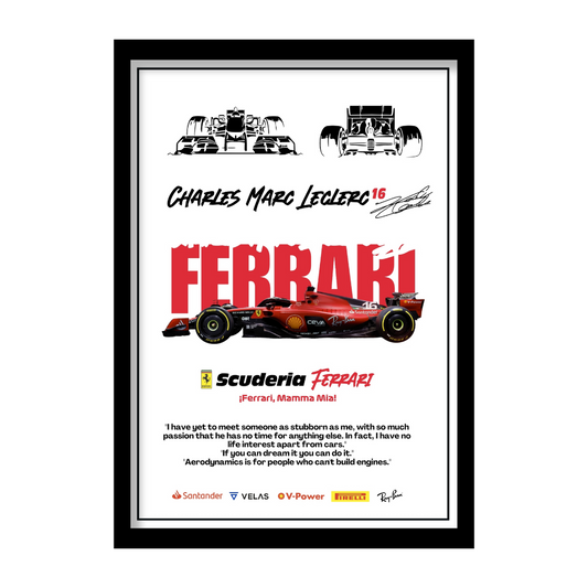 FERRARI CHARLES MARC LECLERC 16 - Premium Framed Poster