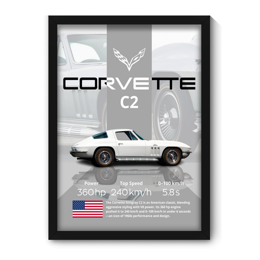 CORVETTE C2 | C-V4 | CAR POSTER