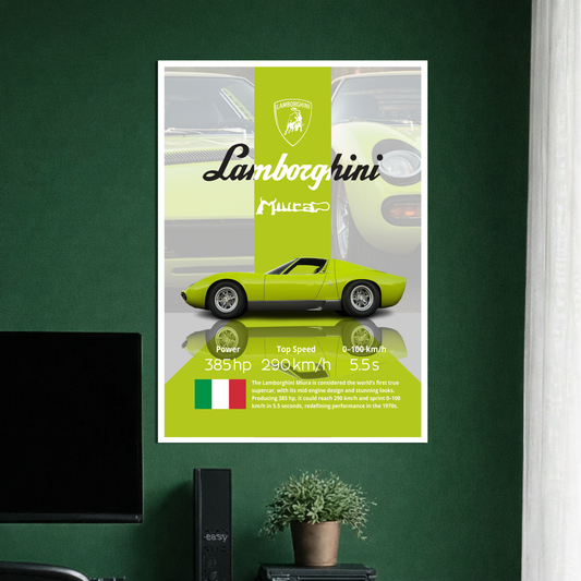 LAMBORGHINI MIURA | C-1 | CAR POSTER