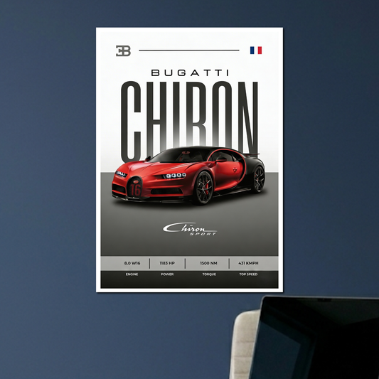 BUGATTI CHIRON | C-2 | CAR POSTER