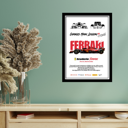 FERRARI CHARLES MARC LECLERC 16 - Premium Framed Poster