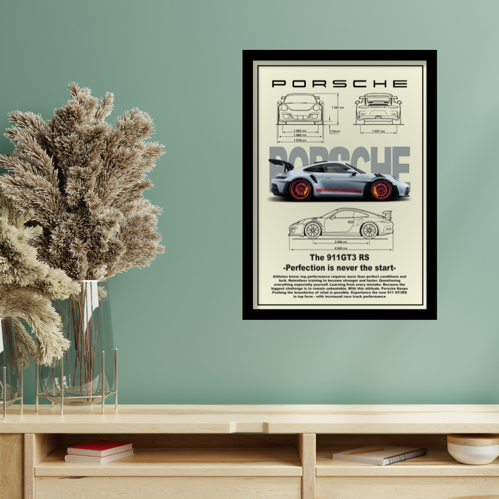 PORSCHE THE 911 GT3 RS - Premium Framed Poster