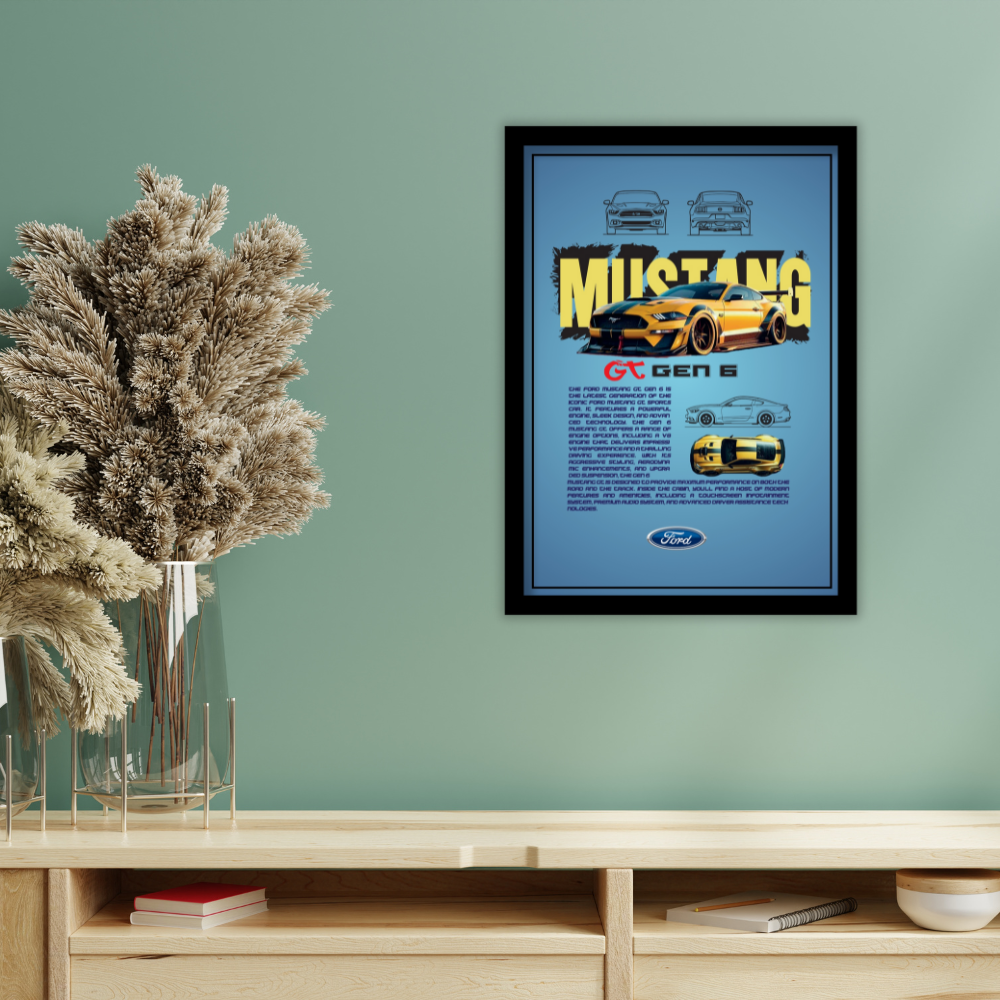 FORD MUSTANG GT GEN 6 - Premium Framed Poster