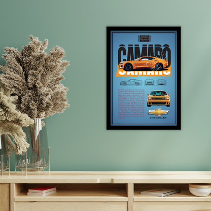 CHEVROLET CAMARO 5TH GEN - Premium Framed Poster