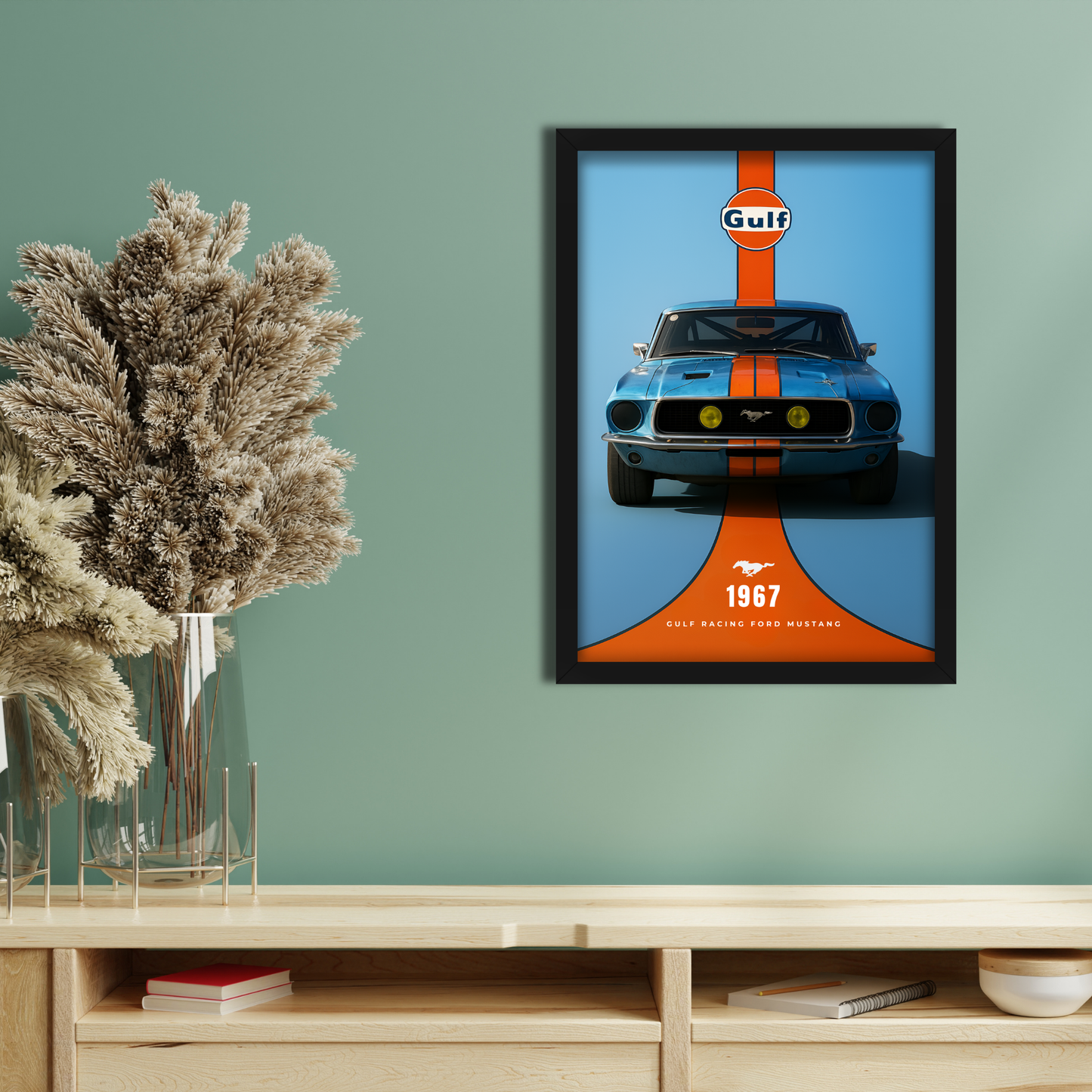 GULF RACINF FORD MUSTANG | C-V3 | CAR POSTER