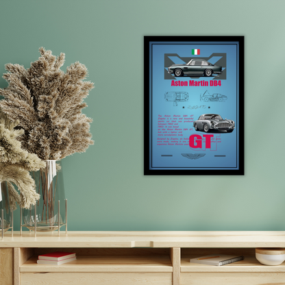 ASTON MARTIN DB4 GT - Premium Framed Poster