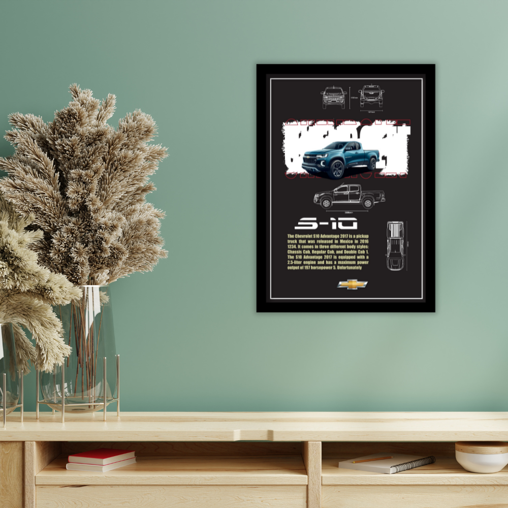 CHEVROLET S-10 ADVANTAGE 2017 - Premium Framed Poster
