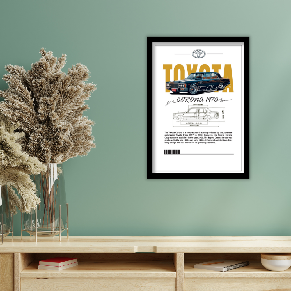 TOYOTA CORONA 1970 - Premium Framed Poster