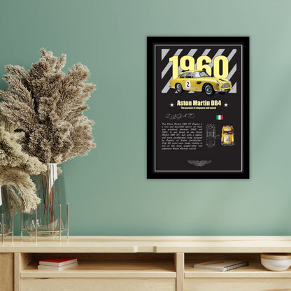 ASTON MARTIN DB4 GT ZAGATO 1960 - Premium Framed Poster
