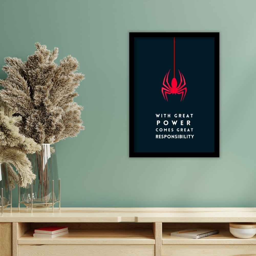 With Great Power Comes Great Responsibility - Minimalist Spider Poster