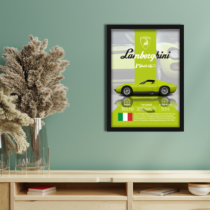 LAMBORGHINI MIURA | C-V4 | CAR POSTER