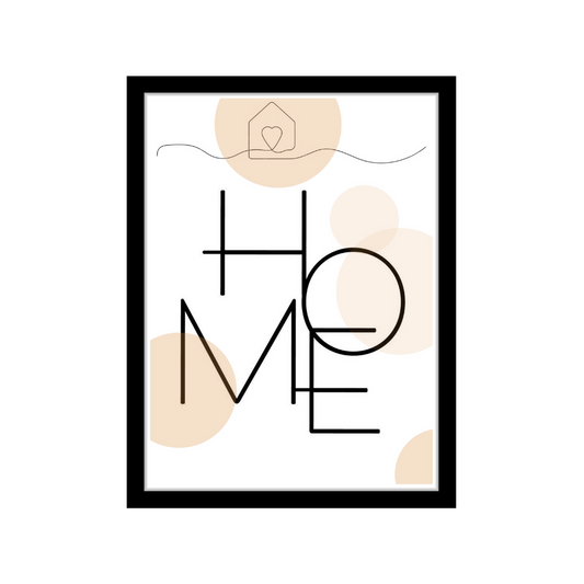 Minimalist "Home" typography wall art-Premium Framed Poster