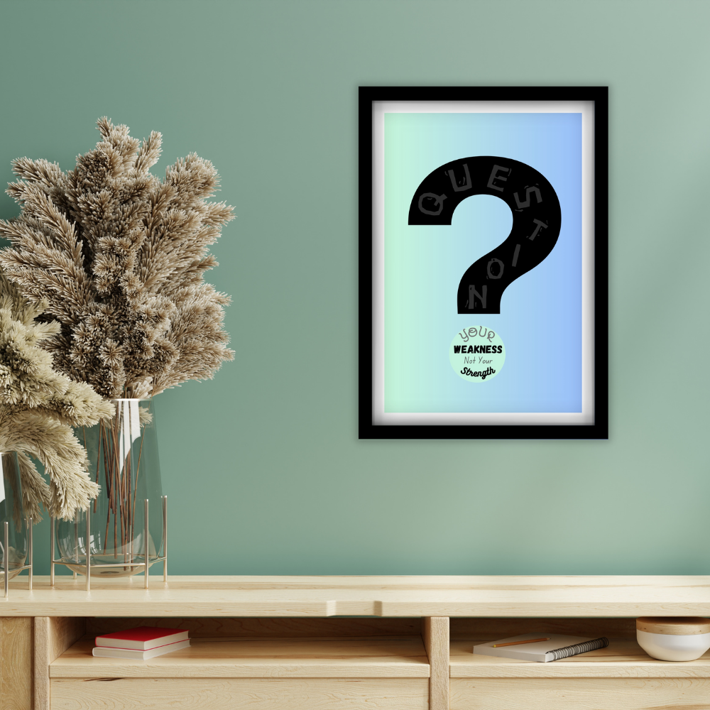 Question your weakness not your strength - Premium Framed Poster