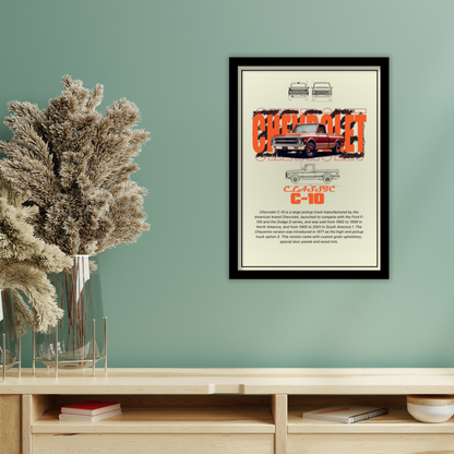 CHEVROLET CLASSIC C-10 - Premium Framed Poster