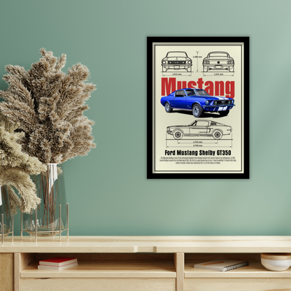 MUSTANG SHELBY GT350 - Premium Framed Poster