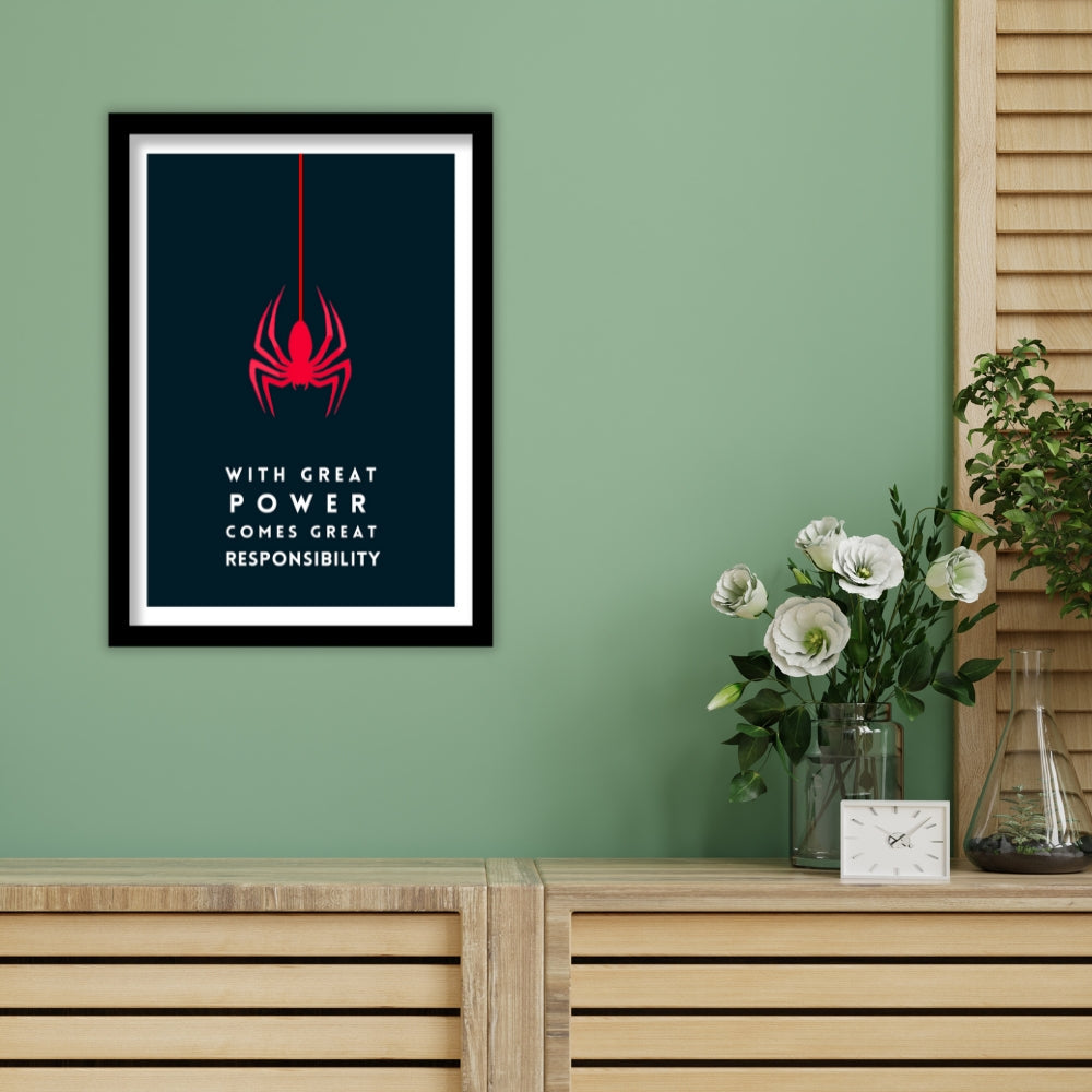 With Great Power Comes Great Responsibility - Minimalist Spider Poster