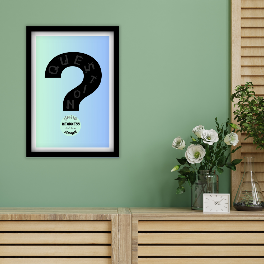 Question your weakness not your strength - Premium Framed Poster