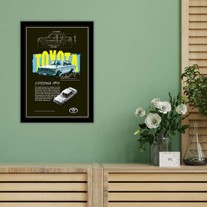 TOYOTA CORONA 1970 - Premium Framed Poster