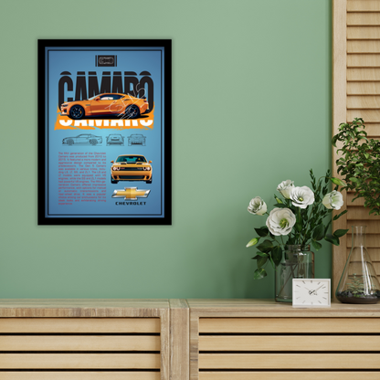 CHEVROLET CAMARO 5TH GEN - Premium Framed Poster