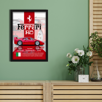 FERRARI F40 | C-V4 | CAR POSTER