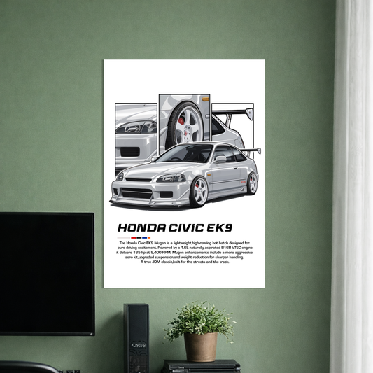 HONDA CIVIC EK 9 | C-5 | CAR POSTER