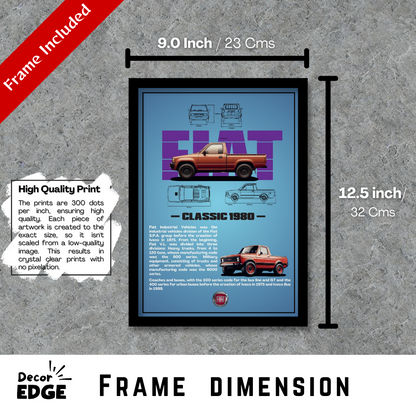 FIAT CLASSIC 1980 - Premium Framed Poster